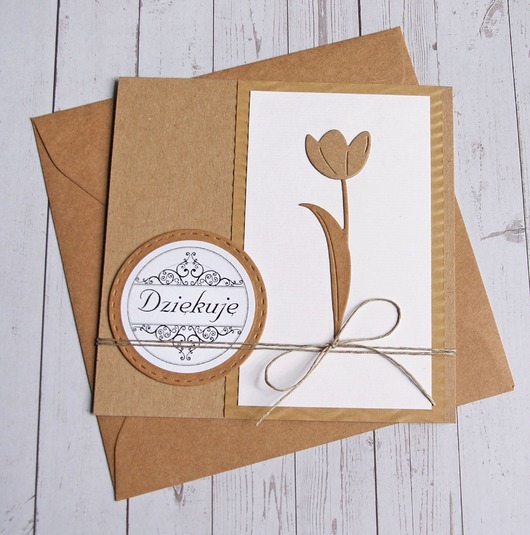 kartki scrapbooking DZIĘKUJĘ : kartka handmade :: PODZIĘKOWANIE : eko