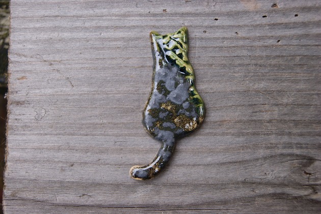 magnesy Ceramiczny magnes kot zielono-czarny