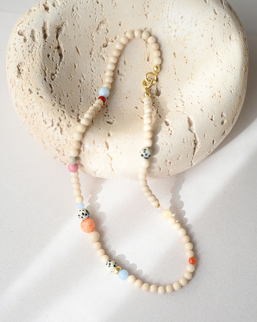 chokery Naszyjnik RHEI Chocker Kamień Rzeczny Srebro Pozłacane z kamieni naturalnych