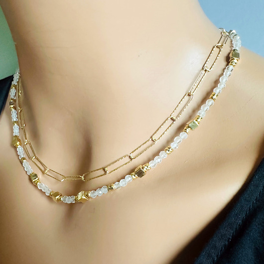 korale KRYSZTAŁOWE SNY- naszyjnik kryształ górski, korale