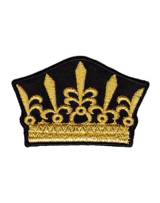 naszywki na ubrania Naszywka naprasowanka KORONA ZŁOTA termoprzylepna haft 7,5x4,8cm