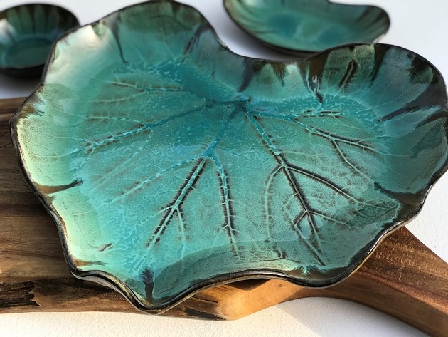 Patera ceramiczna Liść  Dekoracyjny talerz Ceramika Tyka