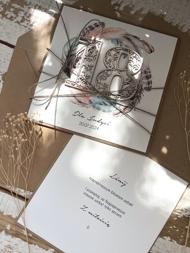 kartki scrapbooking Personalizowany prezent - kartka ręcznie robiona na 18 urodziny, pomysł na pr