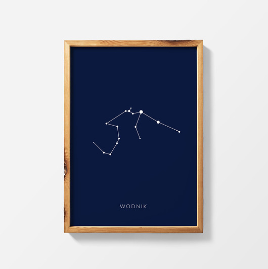 Wodnik - znak zodiaku - plakat na prezent PLAKATY GEOMETRYCZNE