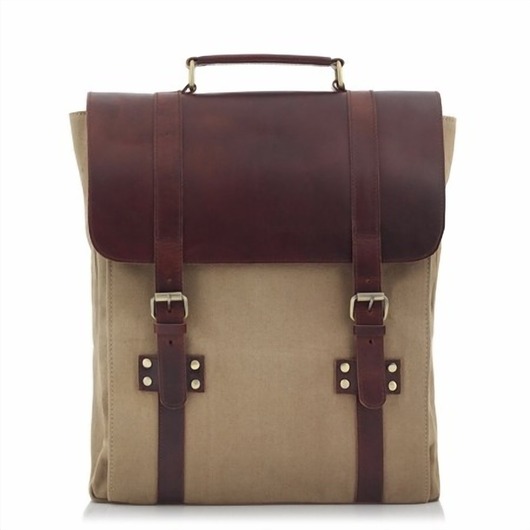 torby i nerki męskie Plecak vintage męski skóra canvas piaskowy na Laptopa 15,6 Forester BT31