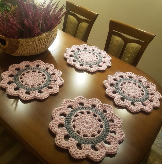 podkładki do kuchni Podkładka szydełkowa okrągła 35cm