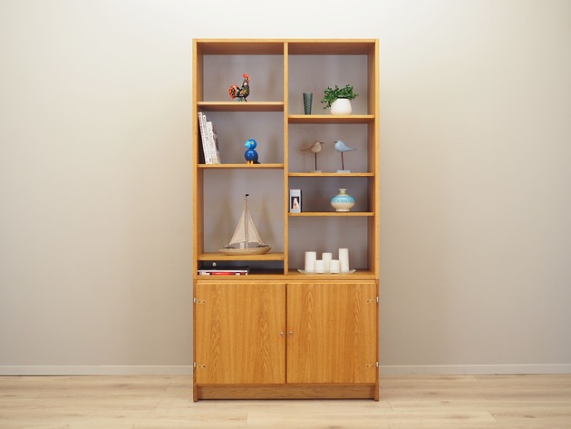 regały i półki Biblioteczka jesionowa, duński design, lata 70, produkcja: Dania