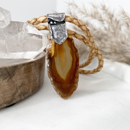 srebrne naszyjniki Słony karmel