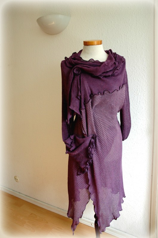 Violet  Asymmetrical Cardigan  malowane lnem