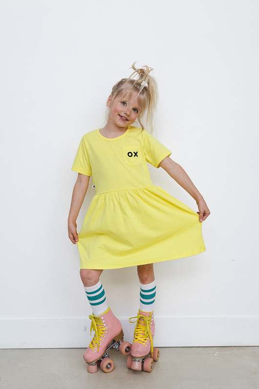 sukienki dla dziewczynki Basic Dress Short Sleeve - ILLUMINATING