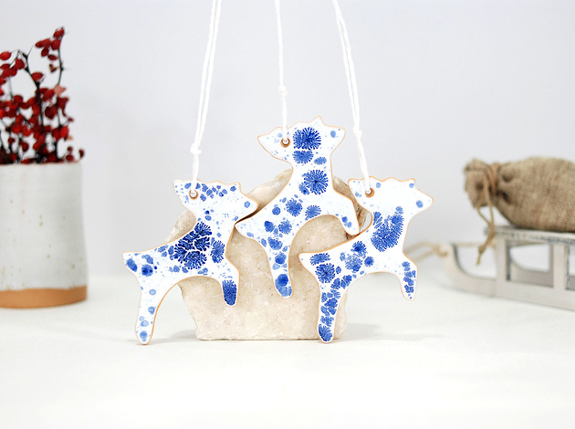 ozdoby choinkowe Nakrapiane reniferki świąteczne - ozdoby choinkowe