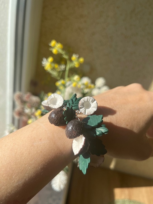 bransoletki - inne Bransoletka Owocowa. Kokos. Handmade. Polimerowa glina. Limitowana wersja
