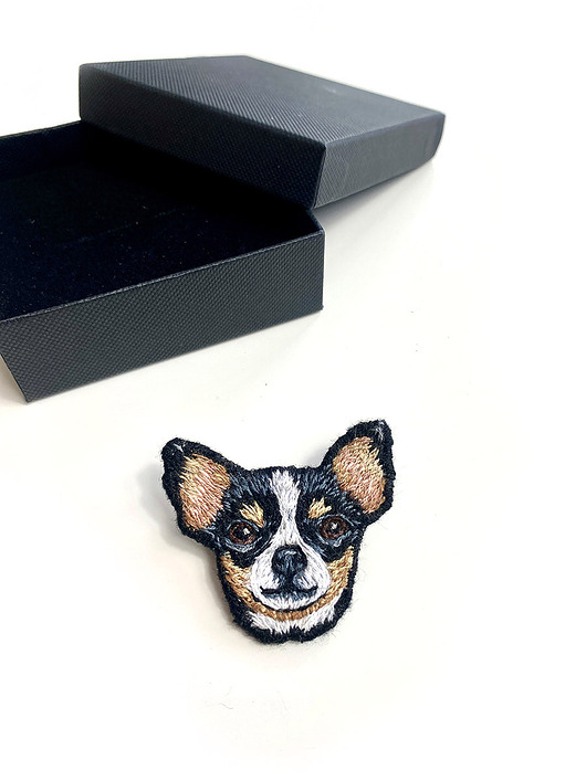 broszki Broszka Chihuahua UNIKAT - haft ręczny