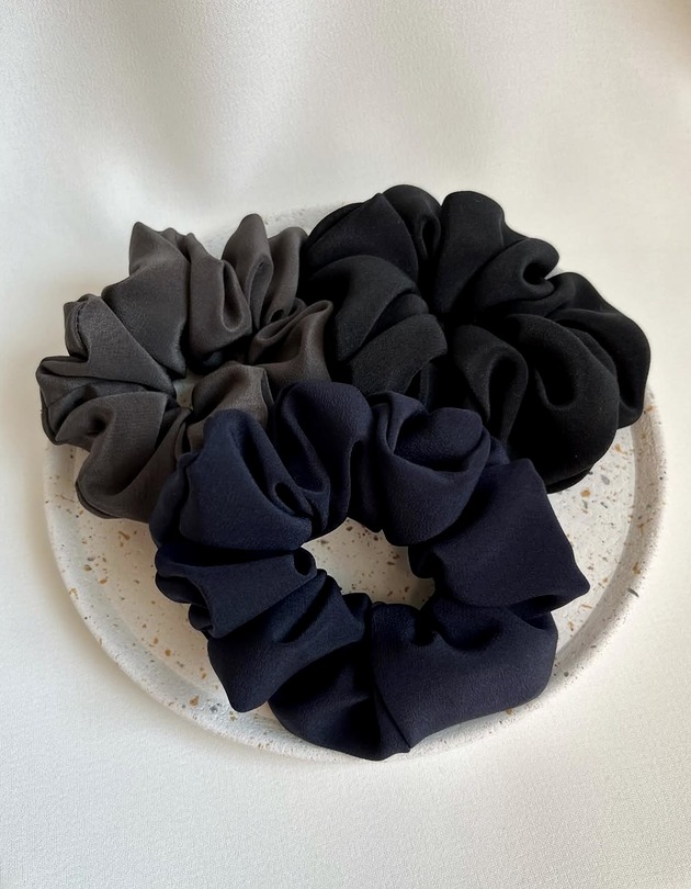 gumki do włosów Jedwabna gumka do włosów Navy Blue - 3 rozmiary