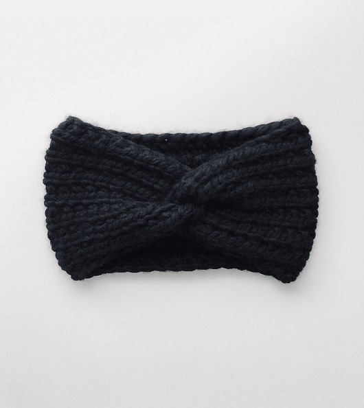 opaski do włosów Opaska wełniana handmade czarna 100% wełna