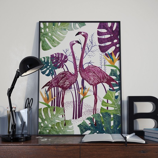 Flamingi |print| A3 Pencil Studio