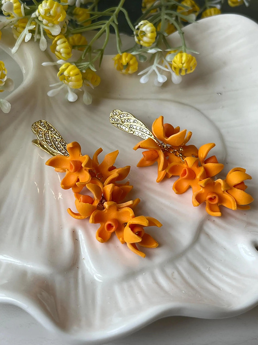 kolczyki z masy plastycznej Mahonia