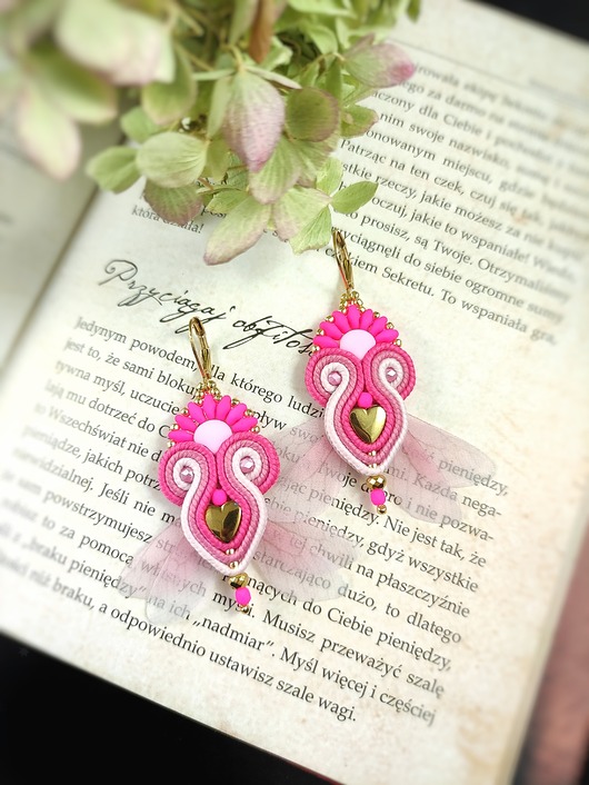 kolczyki soutache Kolczyki sutasz Stardust Pink Fantasmagorie