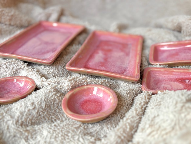 kuchnia - różne Ceramiczny zestaw 2-osobowy do sushi "Flamingo" - 3-elementowy