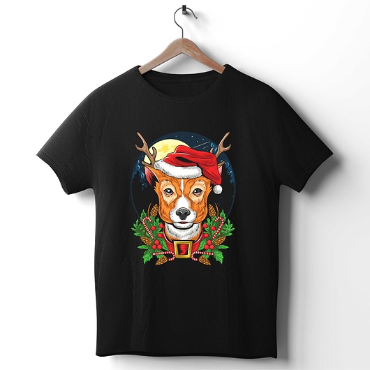 t-shirty męskie Koszulka  z nadrukiem Świąteczny Renifer