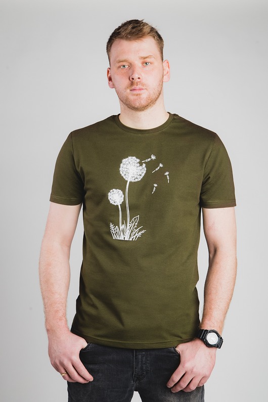 t-shirty męskie Bawełniany T-shirt z nadrukiem - Przemijanie