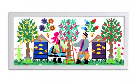 BEEHIVES and fruit picking (KODRA cutout) na ludowo