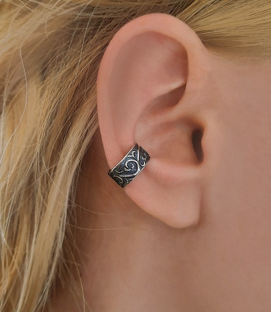 nausznice Nausznica  Romantic srebro czernione