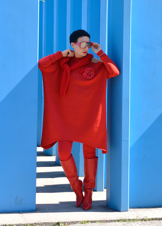 swetry damskie  New SWETER OVERSIZE Red