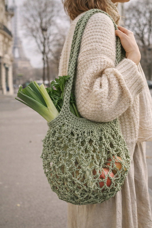 torby na ramię Paryżanka ze sznurka konopnego