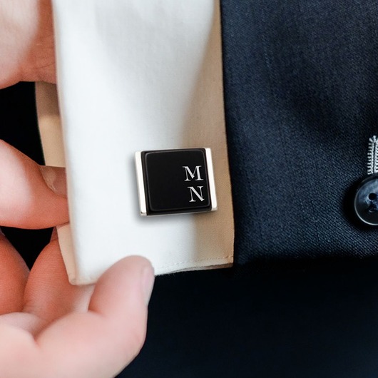 spinki do mankietów Spinki do mankietów z grawerem na Onyksie