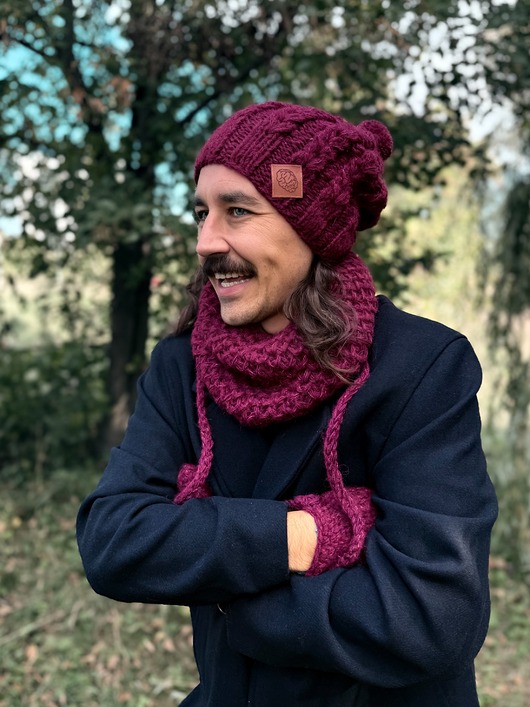 tuby i kominy Męski mały komin MERINO Bordo