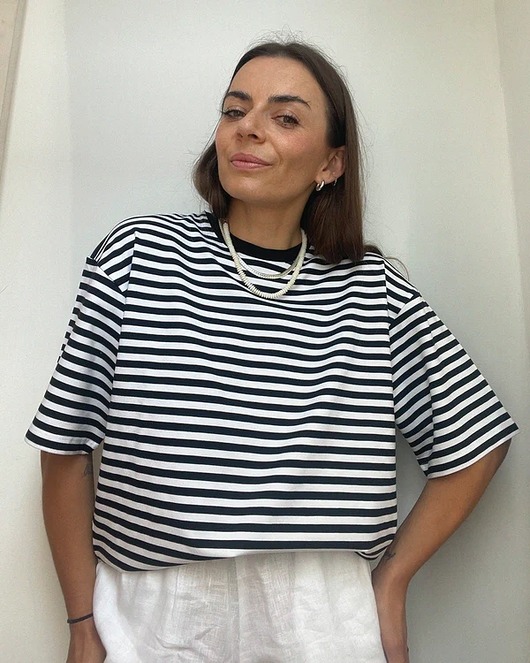 t-shirt damskie T-shirt relaxed stripes