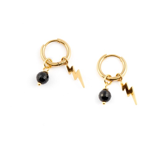 kolczyki - inne Błyskawica - kolczyki koła ze stali szlachetnej pozłacanej