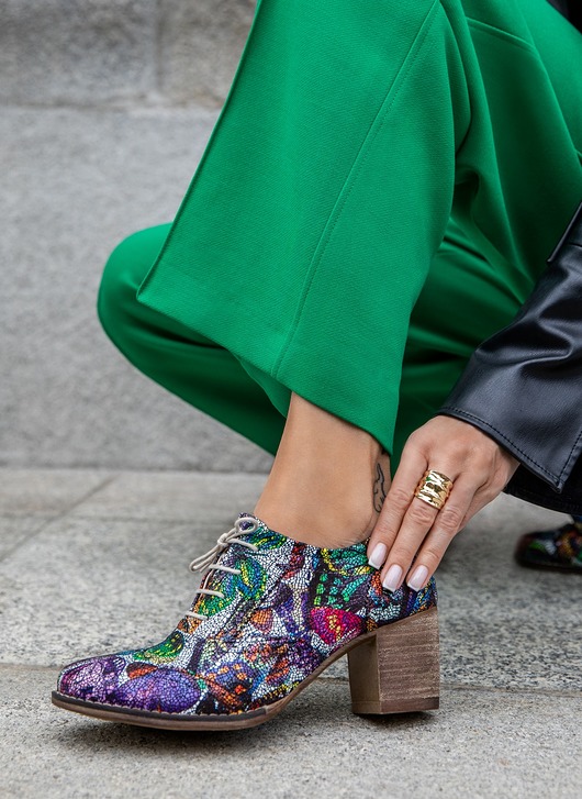 botki damskie SKÓRZANE PÓŁBUTY ZAPATO 251 MOTYL