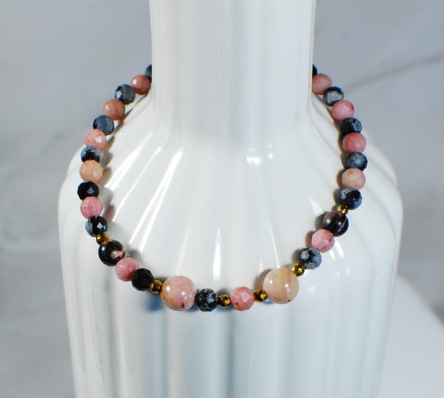 bransoletki z kamieni naturalnych Bransoletka z kamieni naturalnych rodonit PROMOCJA