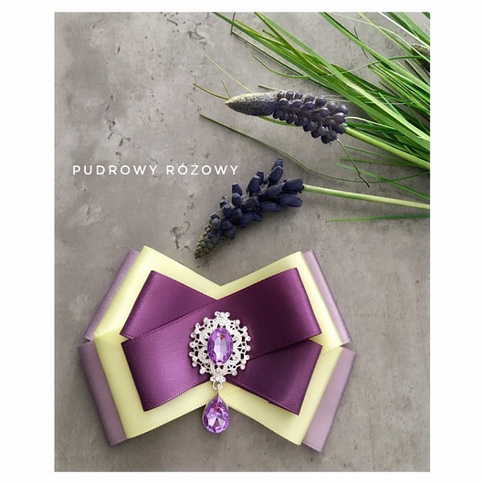 broszki Lawendowo -Limonkowa Brosza Wiosenna