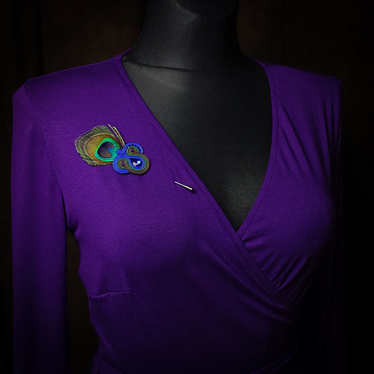 broszki Peacock Eye- broszka soutache