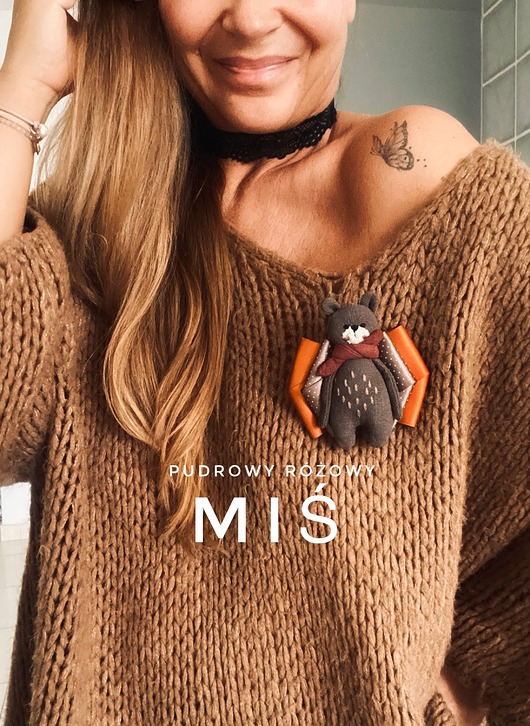 broszki Artystyczna Brosza z niesamowitym Misiem! Pop Art  MIŚ