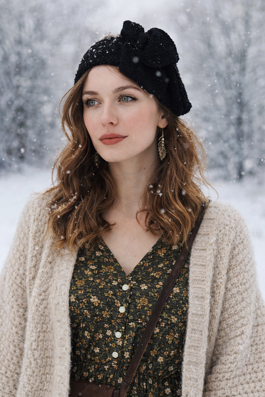 czapki damskie Opaska merynos