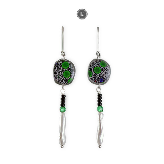 kolczyki srebrne Kolczyki srebrne Greenman Pearl - długie