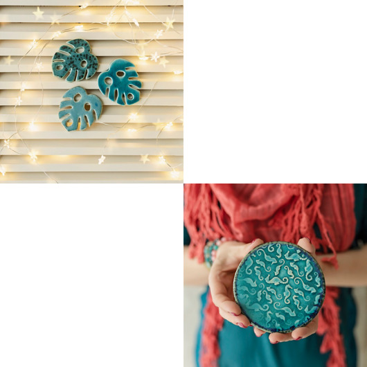 Mini BOX monstera magnesy i podstawka Artlantyda