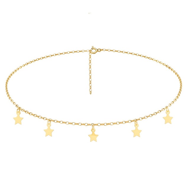 chokery Choker łańcuszkowy z gwiazdkami