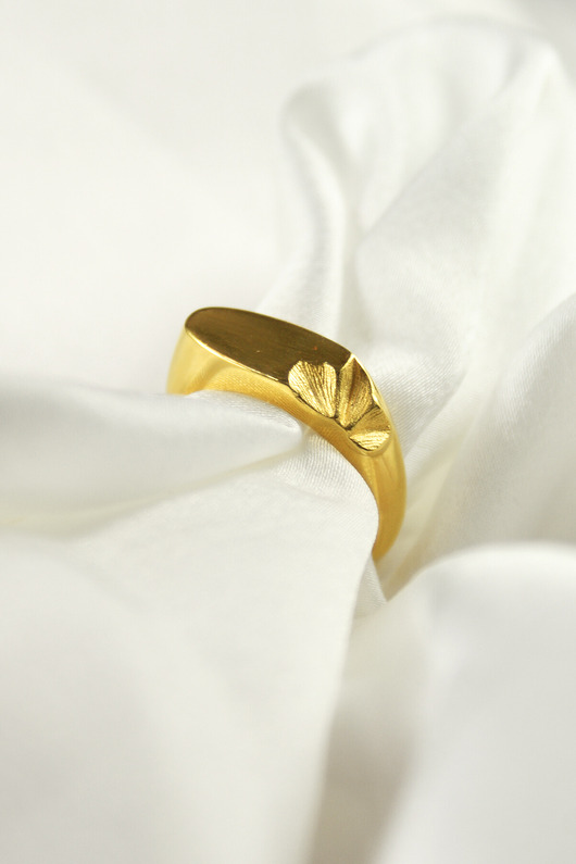 pierścionki złote Srebrny sygnet damski minimalistyczny, grawer, prezent dla niej, LUNARIA