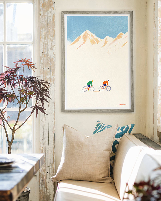 plakaty Plakat w górach na rowerze - fine art