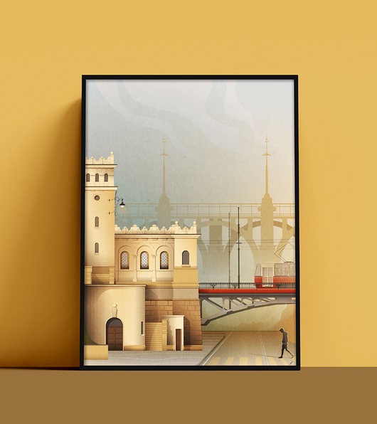 plakaty Plakat Most Poniatowskiego, Praga Południe, Saską Kępa