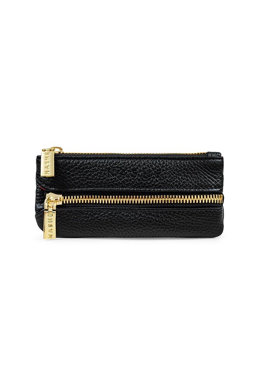 portfele damskie Etui na klucze - kluczówka - mini portfelik - czarny