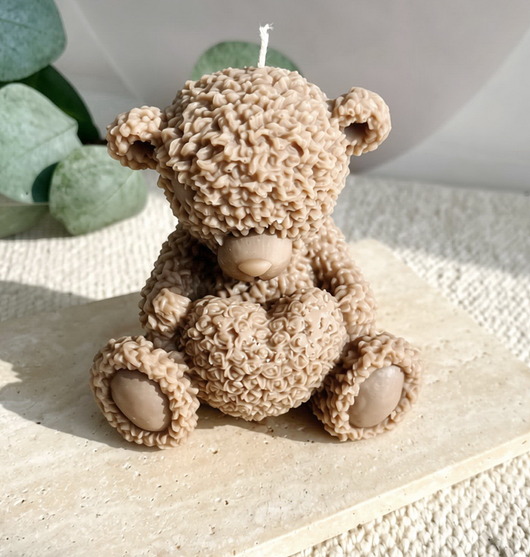 świeczniki i świece Świeca sojowa ekologiczna dekoracyjna miś misiu "Teddy Bear" 75x75mm