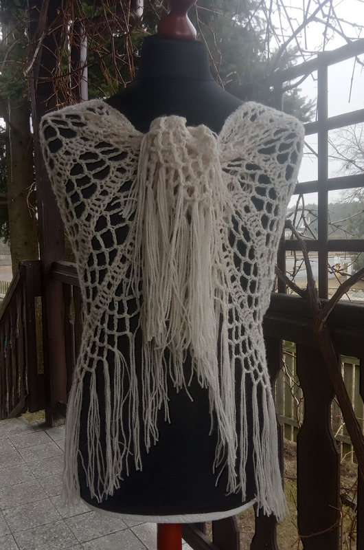 szale damskie Chusta Boho z frędzlami