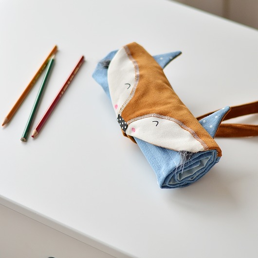 torebki, worki i plecaki dziecięce Piórnik zwijany Lis na zamówienie