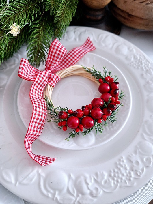 wianki Świąteczny mały wianek bożonarodzeniowy